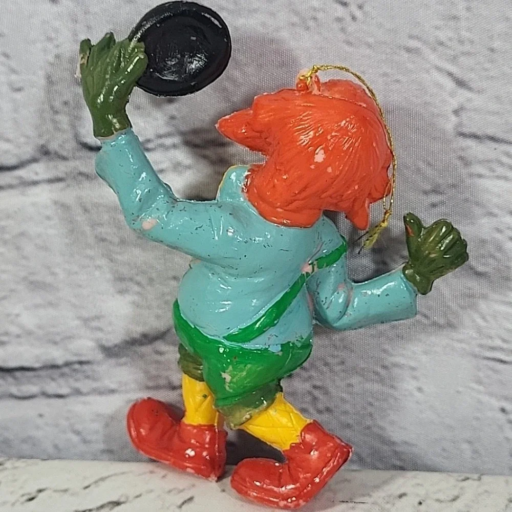Vintage Christmas Ornament Blowmold Soft Plastic Circus Clown Hobo Flaw